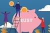 Trusts: people putting coins in a piggy bank