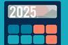 Graphic of a calculator with '2025' on its screen