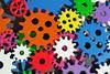 Brightly coloured cogs