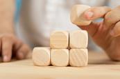 Stock image of wooden building blocks