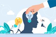graphic of a businessman having a lightbulb removed and replaced from their head