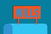 Graphic of a block with a large 'Wills' sign on top