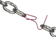 image shows a broken chain