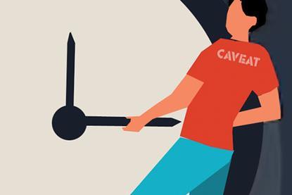 Graphic of a person pulling on the hands of a large clock