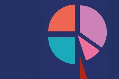 Graphic of a pie chart with a one-fifth slice