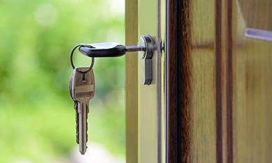 Keys left in door of property