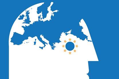 Cross-border mental capacity - person's head with map of europe