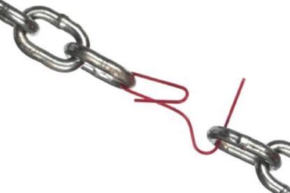 image shows a broken chain