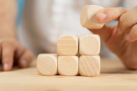 Stock image of wooden building blocks