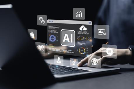 A data analyst using technology AI