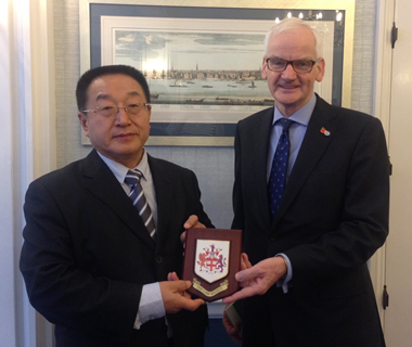 A photo of the Law Society of England and Wales' President, Joe Egan with Mr Zhang Mingqi, Vice-President of the China Law Society