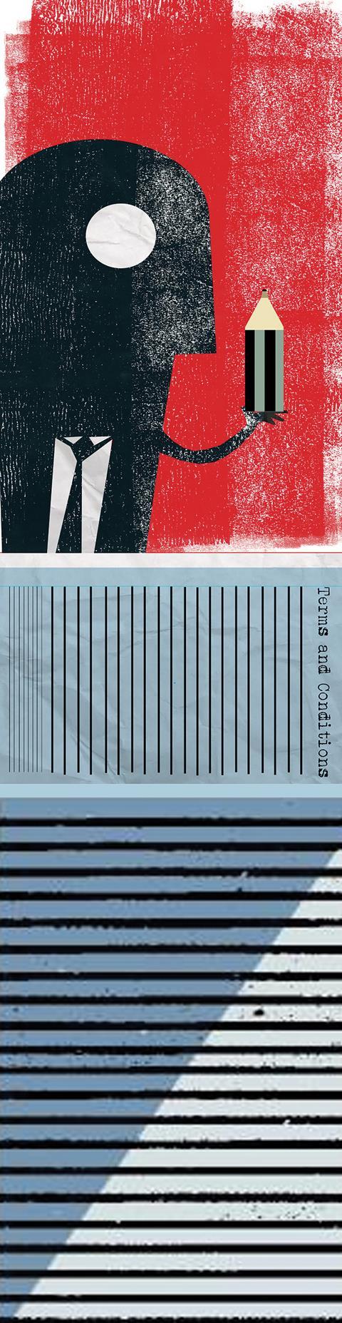 Care home industry small print: person holding pen over terms and conditions