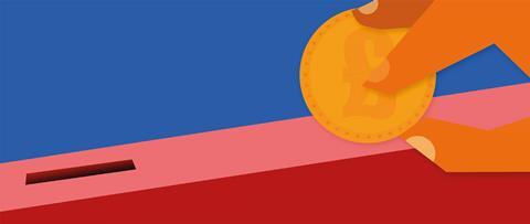 Graphic of hand rolling a coin towards a slot